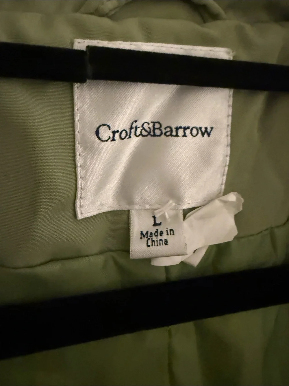 Croft & Barrow Sage Green Hooded Rain Jacket Coat Belted Women’s Large